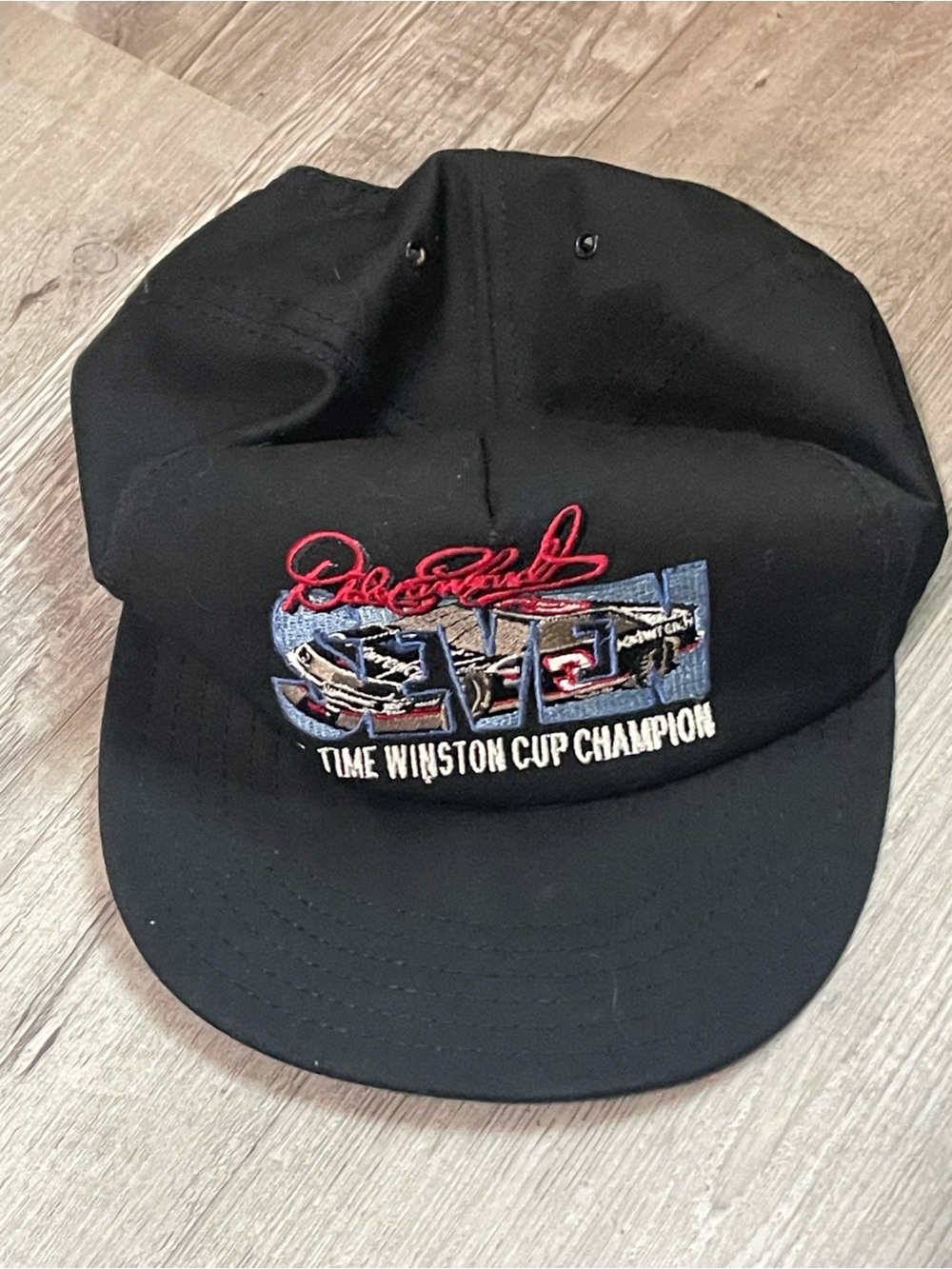 Dale Earnhardt Vintage Black 7 Time Winston Cup Champion Hat